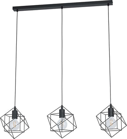 Lampadario-Industrial-Straiton-3-Luci-Acciaio-Nero