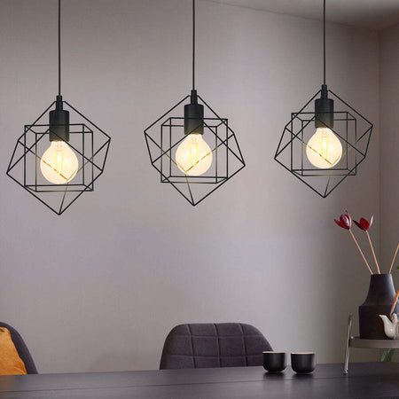 Lampadario-Industrial-Straiton-3-Luci-Acciaio-Nero