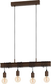 Lampadario-Industrial-Townshend-4-4-Luci-Acciaio-Marrone-Invecchiato-E-Nero