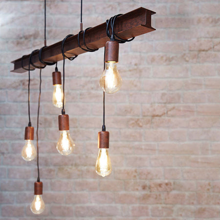 Lampadario-Industrial-Townshend-4-6-Luci-Acciaio-Marrone-Invecchiato