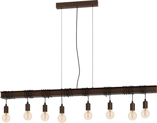 Lampadario-Industrial-Townshend-4-8-Luci-Acciaio-Marrone-E-Ner-Invecchiato