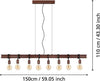 Lampadario-Industrial-Townshend-4-8-Luci-Acciaio-Marrone-E-Ner-Invecchiato