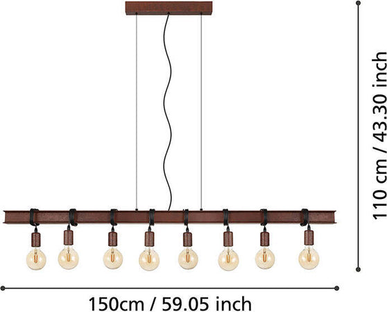 Lampadario-Industrial-Townshend-4-8-Luci-Acciaio-Marrone-E-Ner-Invecchiato