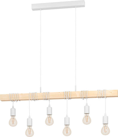 Lampadario-Industrial-Townshend-6-Luci-Acciaio-Bianco