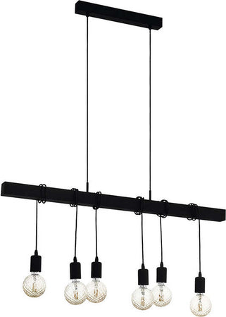 Lampadario-Industrial-Townshend-6-Luci-Acciaio-Nero