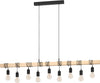Lampadario-Industrial-Townshend-9-Luci-Legno-Marrone-E-Nero