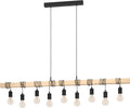 Lampadario-Industrial-Townshend-9-Luci-Legno-Marrone-E-Nero