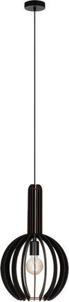 Lampadario-Industrial-Velasco-1-Luce-Acciaio-Nero-Diffusore-Nero-Tondo