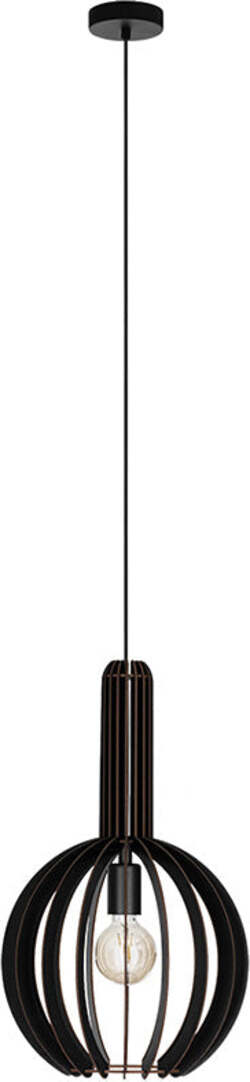 Lampadario-Industrial-Velasco-1-Luce-Acciaio-Nero-Diffusore-Nero-Tondo
