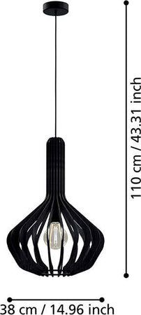 Lampadario-Industrial-Velasco-1-Luce-Acciaio-Nero-Diffusore-Nero