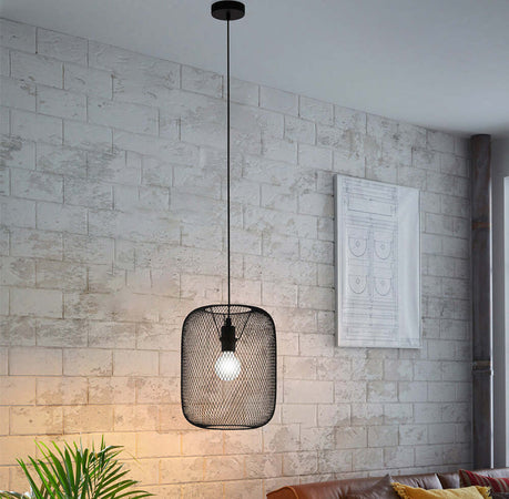 Lampadario-Industrial-Wrington-1-Luce-Acciaio-Nero