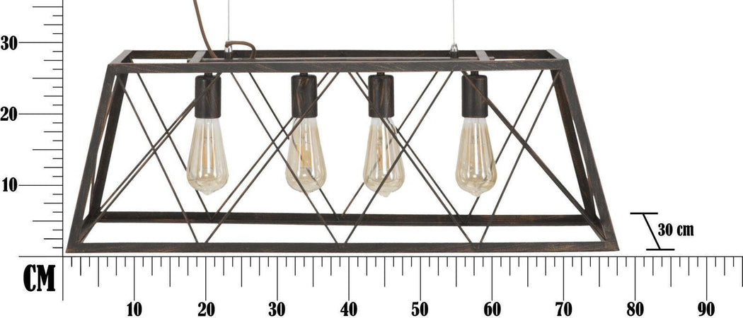 Lampadario Industry Cm 78X30X26,5 Illuminazione/Illuminazione per interni/Lampadari lampade a sospensione e plafoniere/Lampadari Led Mall Home - Napoli, Commerciovirtuoso.it