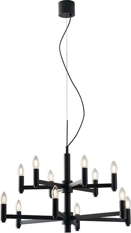 Lampadario Karol Grigio 12Xe14 72X38,5Cm Illuminazione/Illuminazione per interni/Lampadari lampade a sospensione e plafoniere/Lampadari Led Mall Home - Napoli, Commerciovirtuoso.it