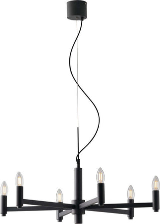 Lampadario Karol Grigio 6Xe14 72X25,5Cm Illuminazione/Illuminazione per interni/Lampadari lampade a sospensione e plafoniere/Lampadari Led Mall Home - Napoli, Commerciovirtuoso.it
