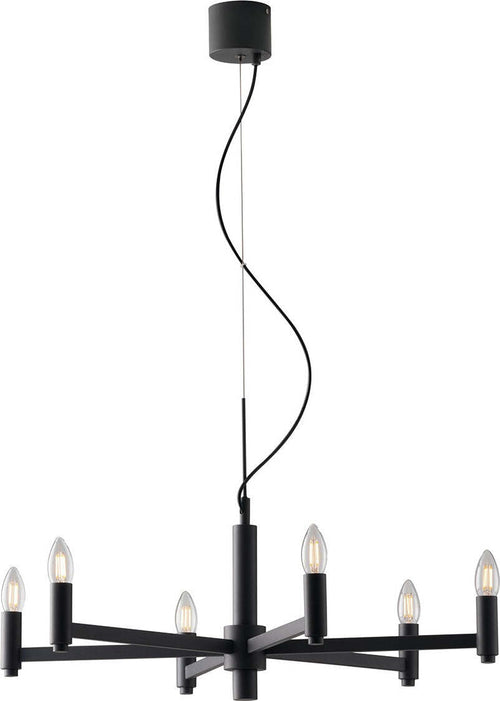 Lampadario Karol Grigio 6Xe14 72X25,5Cm Illuminazione/Illuminazione per interni/Lampadari lampade a sospensione e plafoniere/Lampadari Led Mall Home - Napoli, Commerciovirtuoso.it