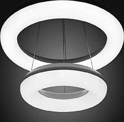 LAMPADARIO LAMPADA 2 ANELLI LUCE LED SOFFITTO SOSPENSIONE PENDENTE MODERNO DESIGN  Trade Shop italia - Napoli, Commerciovirtuoso.it