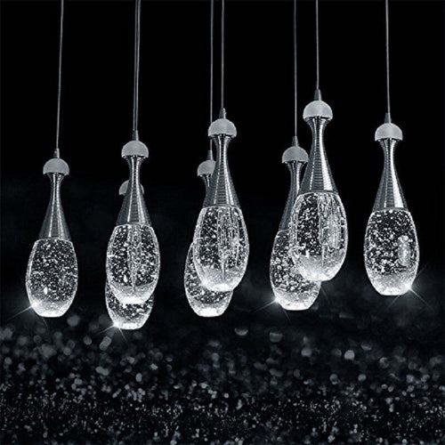 LAMPADARIO LAMPADA 6 PENDENTI BOLLICINE ACCIAIO SOFFITTO LUCE LED APPLIQUE DESIGN  Trade Shop italia - Napoli, Commerciovirtuoso.it