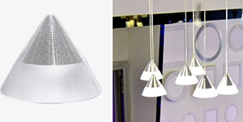 LAMPADARIO LAMPADA 6 PENDENTI CONICO BIANCO ACCIAIO SOFFITTO LUCE LED APPLIQUE DESIGN  Trade Shop italia - Napoli, Commerciovirtuoso.it