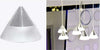 Lampadario-Lampada-6-Pendenti-Conico-Bianco-Acciaio-Soffitto-Luce-Led-Applique-Design
