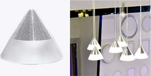 Lampadario-Lampada-6-Pendenti-Conico-Bianco-Acciaio-Soffitto-Luce-Led-Applique-Design