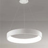 Lampadario-Lampada-Anello-Argento-45cm-Luce-Led-Soffitto-Sospensione-Pendente