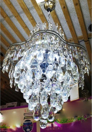 Lampadario Lampada Cristalli Pendenti Acciaio Soffitto Luce Applique Lampada Illuminazione/Illuminazione per interni/Lampadari lampade a sospensione e plafoniere/Lampade a sospensione Trade Shop italia - Napoli, Commerciovirtuoso.it