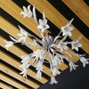 LAMPADARIO LAMPADA SOFFITTO FIORI BIANCO ACCIAIO VETRO LUCE LED SOSPENSIONE PENDENTE  Trade Shop italia - Napoli, Commerciovirtuoso.it