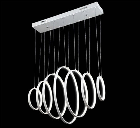 LAMPADARIO LAMPADA SOSPENSIONE ANELLI LUCE LED BIANCO FREDDO SOFFITTO PENDENTE  Trade Shop italia - Napoli, Commerciovirtuoso.it