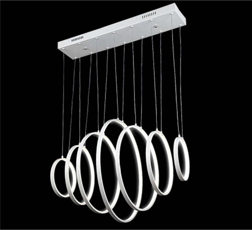 LAMPADARIO LAMPADA SOSPENSIONE ANELLI LUCE LED BIANCO FREDDO SOFFITTO PENDENTE  Trade Shop italia - Napoli, Commerciovirtuoso.it