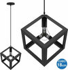 Lampadario-Lampada-Sospensione-Cubo-18cm-Design-Moderno-Paralume-Metallo-Nero