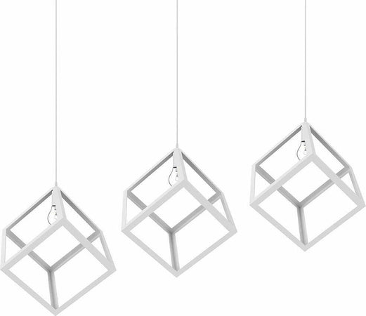 Lampadario Lampada Sospensione Cubo 28cm Design Moderno Paralume Metallo Bianco Casa, arredamento e bricolage > Illuminazione da interno > Lampadari Trade Shop italia - Napoli, Commerciovirtuoso.it