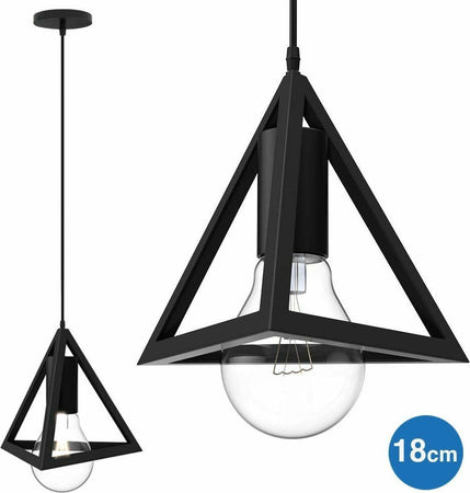 Lampadario Lampada Sospensione Piramide 18cm Design Moderno Paralume Nero Casa, arredamento e bricolage > Illuminazione da interno > Lampadari Trade Shop italia - Napoli, Commerciovirtuoso.it
