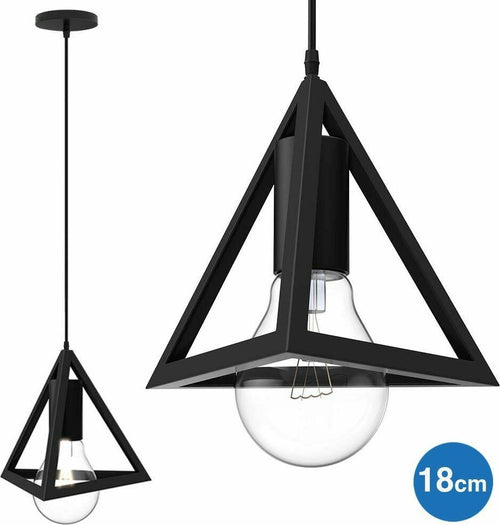 Lampadario Lampada Sospensione Piramide 18cm Design Moderno Paralume Nero Casa, arredamento e bricolage > Illuminazione da interno > Lampadari Trade Shop italia - Napoli, Commerciovirtuoso.it
