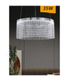 Lampadario Led 35 W Sospeso Cerchio Con Pendenti Cristallo Luce Fredda 8000k B70