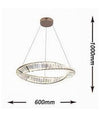 Lampadario Led 45w Sospeso Da Soffitto Curve Con Cristalli Luce Fredda 8000k B76