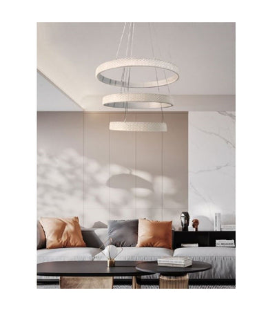 Lampadario Led 62w Design Ad Anelli Effetto Cristallo Luce 4000k 6500k 3000k Lp-26b