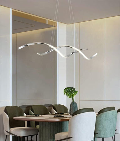 Lampadario-Led-A-Onda-Twist-28-Watt-Luce-Bianca-Color-Argento-Cromato-B56af-Universo