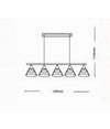 Lampadario Led A Sospensione 16watt Nero Con 5 Luci 3 Colorazioni Di Luce A69-3c