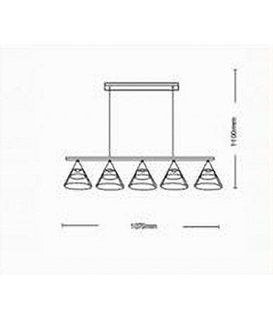 Lampadario Led A Sospensione 16watt Nero Con 5 Luci 3 Colorazioni Di Luce A69-3c