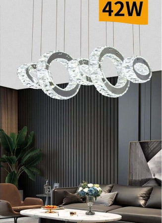 Lampadario Led A Sospensione 42watt 5 Anelli Con Cristalli Luce Fredda 8000k B58 Casa, arredamento e bricolage > Illuminazione da interno > Lampadari Trade Shop italia - Napoli, Commerciovirtuoso.it
