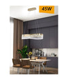Lampadario Led A Sospensione Oro 45w Con Cristalli Contemporaneo Luce Fredda B77