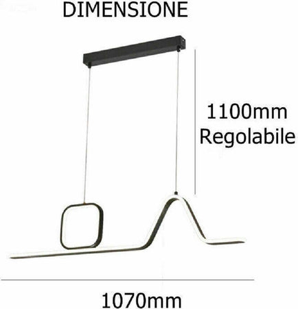 Lampadario Led A Sospensione Soffitto 46 Watt Moderno Nero Luce 6500k 4000k B57 Casa, arredamento e bricolage > Illuminazione da interno > Lampadari Trade Shop italia - Napoli, Commerciovirtuoso.it