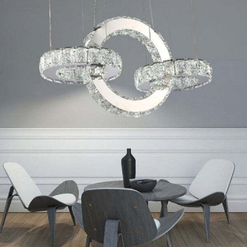 Lampadario-Led-Design-Moderno-Cerchi-Di-Cristallo-25-Watt-Luce-Bianco-Freddo-B34