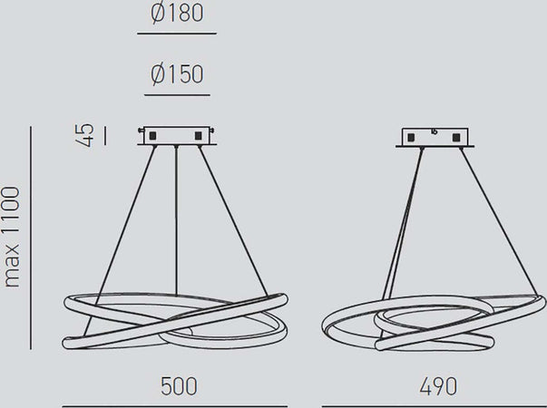 Lampadario-led-Gea-Luce-DIVA-SP-B-moderna-alluminio-sospensione