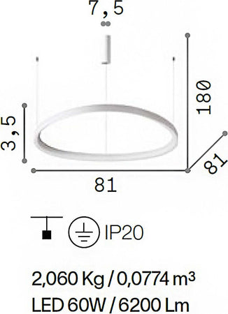 Lampadario-led-Ideal-Lux-GEMINI-247274-bianco-lampada-soffitto-anello-metallo