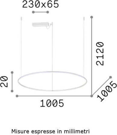 Lampadario-led-Ideal-Lux-HULAHOOP-SP-D100-258751-metallo-sospensione