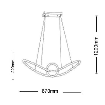 Lampadario Led Moderno Forma Fiocco 38 Watt Tecnologia Cct 3 Temperature Di Luce A07-3c