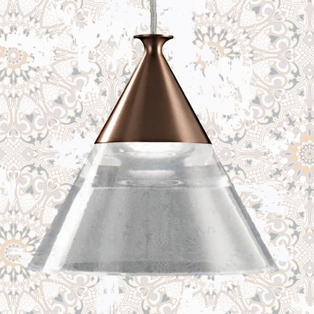 Lampadario-led-Promoingross-CONY-S1-536LM-ORO-ROSATO-lampada-soffitto-cono