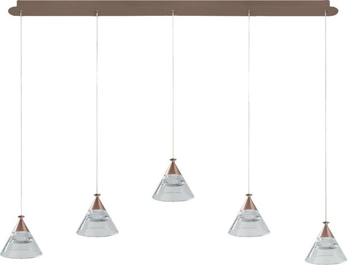 Lampadario-led-Promoingross-CONY-S5TR-2677LM-ORO-ROSATO-lampada-soffitto-classica-cono
