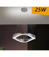 Lampadario Led Soffitto 25 W Sospeso In Acciaio Cristallo Luce Fredda 8000k B72